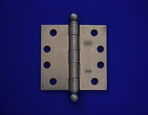 4" Monthard Steel Hinges with Pewter Finish